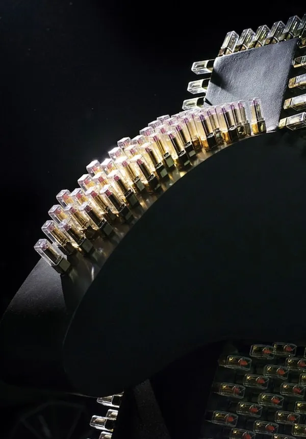 Art object made of contemporary cosmetics 'Courage' — art commission by Agne Kisonaite