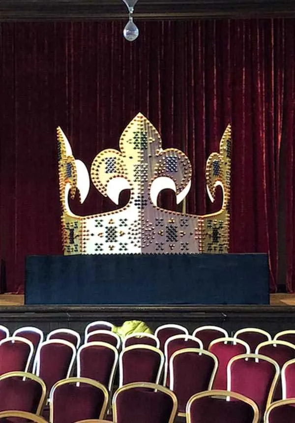 Art installation made from used coffee pods — Crown — art commission by Agne Kisonaite