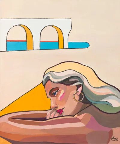 Dreaming of Mallorca — acrylic painting by Agne Kisonaite