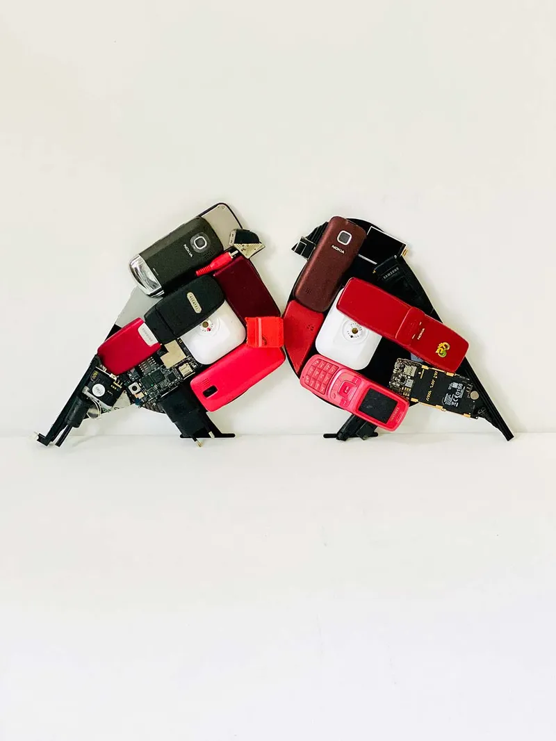 Electronic waste art: birds made of used electronics — detail photo 22