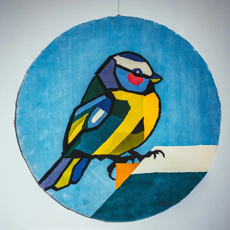 TITMOUSE hand-woven linen rug by Agne Kisonaite