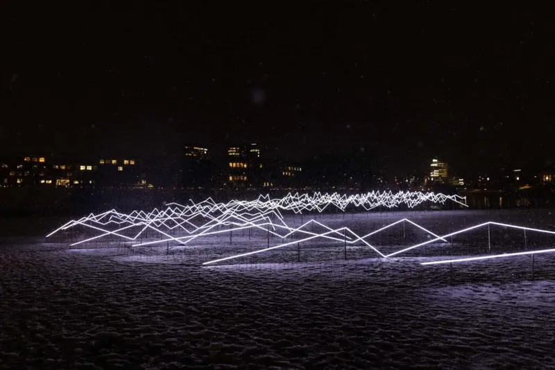 Luminous art installation 'Peaks' — detail photo 2