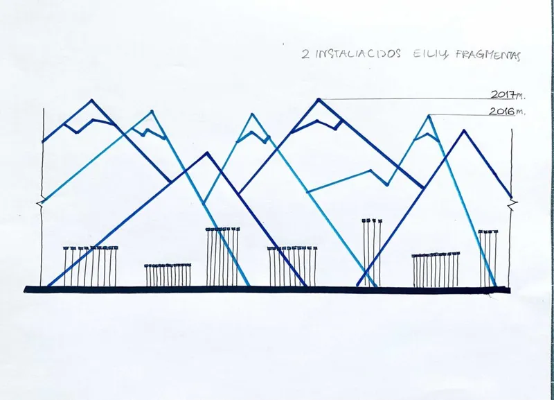 Luminous art installation 'Peaks' — detail photo 3