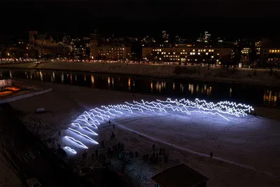 Luminous art installation 'Peaks' — art commission by Agne Kisonaite