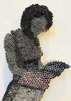 Magazine sculpture Reading Woman — art commission by Agne Kisonaite