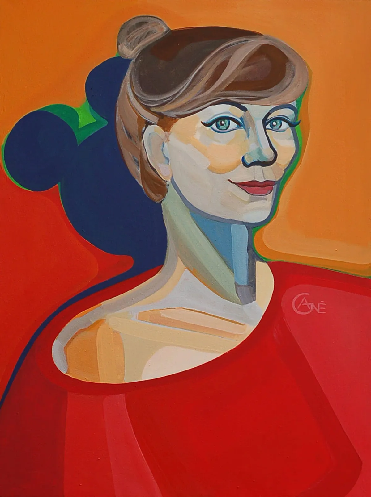 Painting Auto-portrait — contemporary portrait by Agne Kisonaite