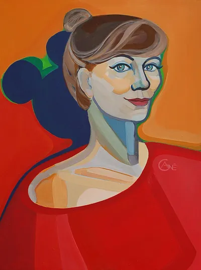 Painting Auto-portrait — contemporary portrait by Agne Kisonaite