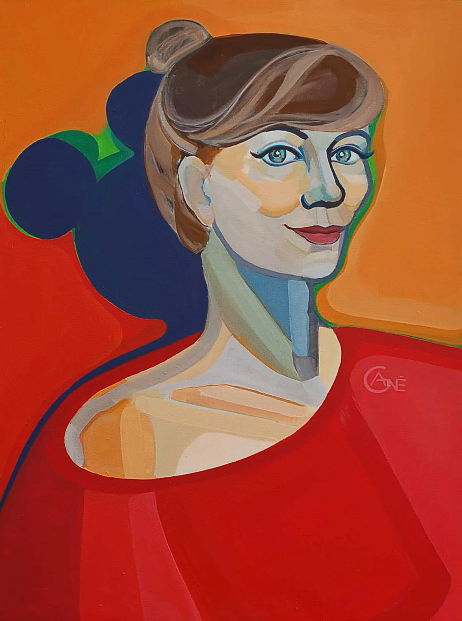 Painting Auto-portrait — acrylic painting by Agne Kisonaite