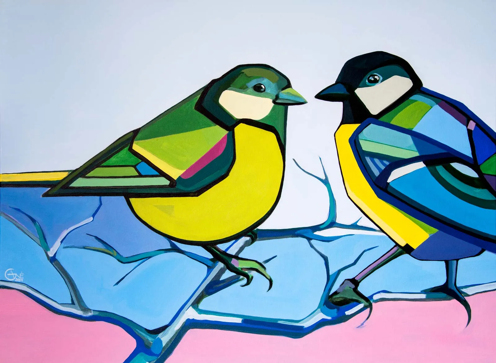 Painting Birds — acrylic painting by Agne Kisonaite