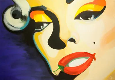 Painting Chili Lips — acrylic painting by Agne Kisonaite