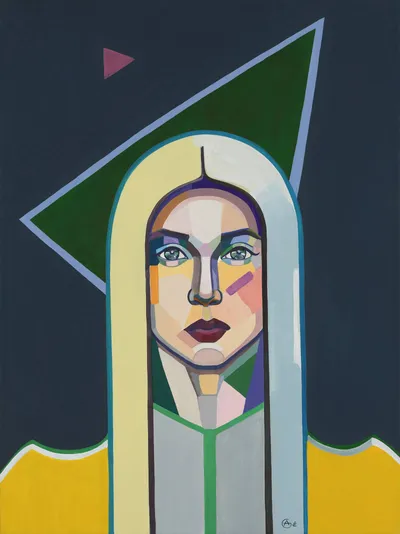 Painting Cosmic Girl — acrylic painting by Agne Kisonaite