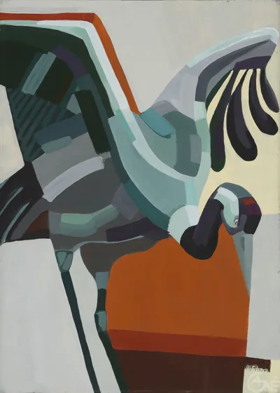 Painting Crane — acrylic painting by Agne Kisonaite