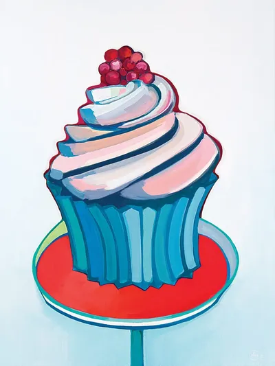 Cupcake Painting — acrylic painting by Agne Kisonaite