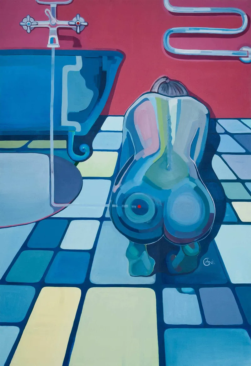 Painting Damn, where did I lose my contact lens? — acrylic painting by Agne Kisonaite