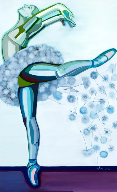 Painting Dandelion Snowflakes — acrylic painting by Agne Kisonaite