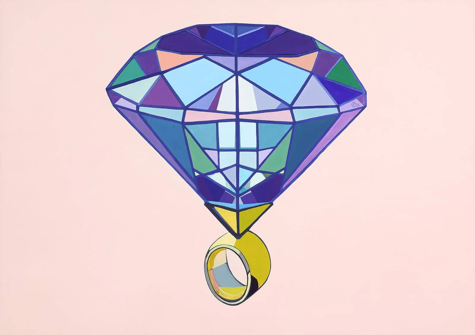 Painting Diamond — acrylic painting by Agne Kisonaite