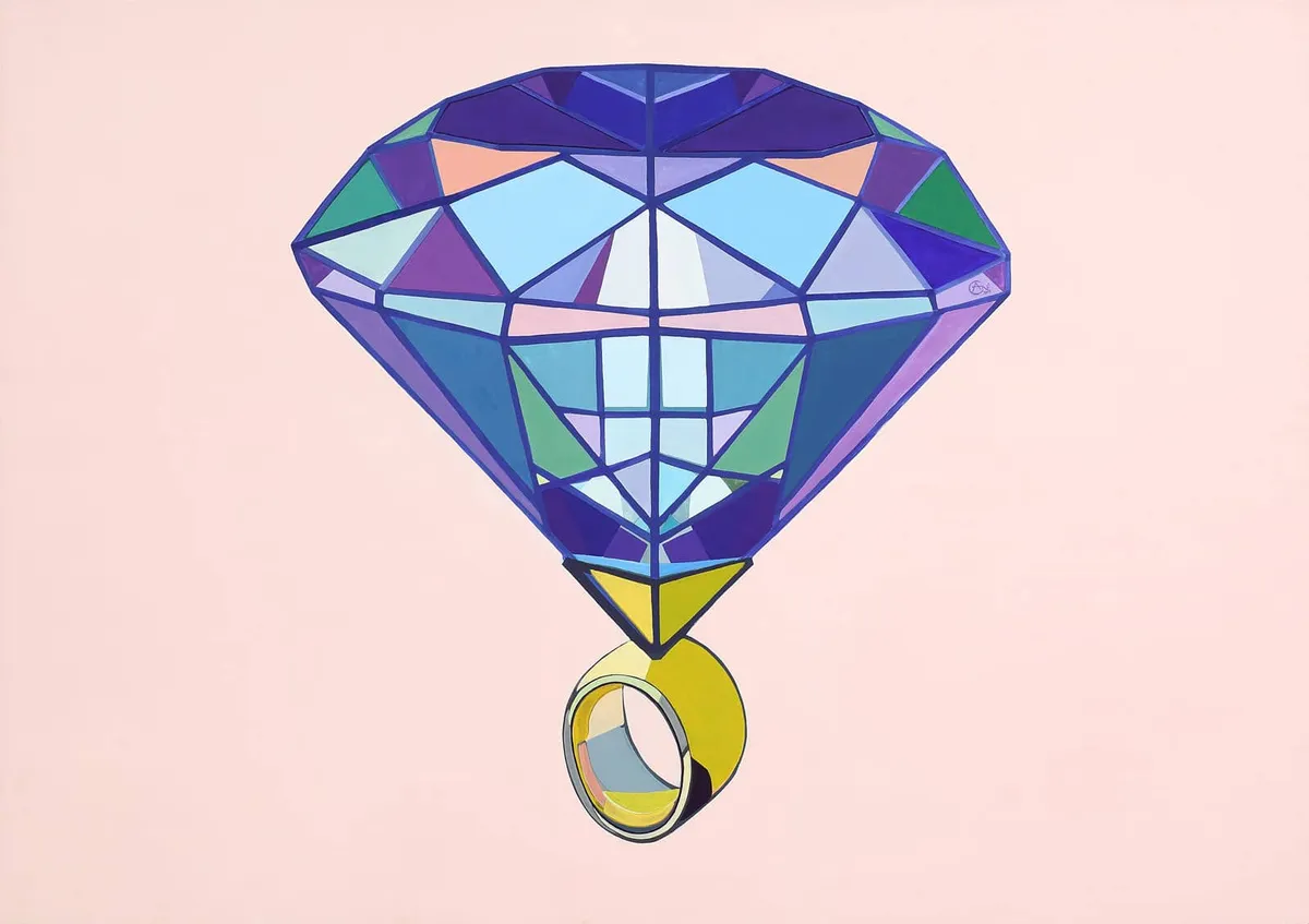 Painting Diamond — acrylic painting by Agne Kisonaite