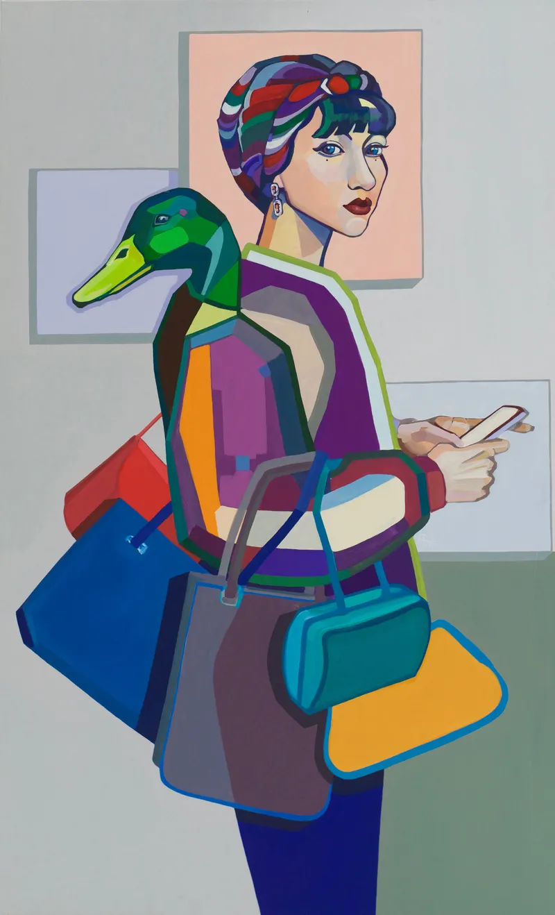 Painting Fashionista — acrylic painting by Agne Kisonaite