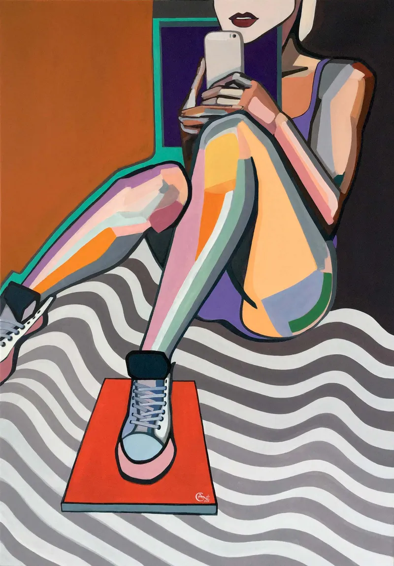 Painting Infantilism — acrylic painting by Agne Kisonaite