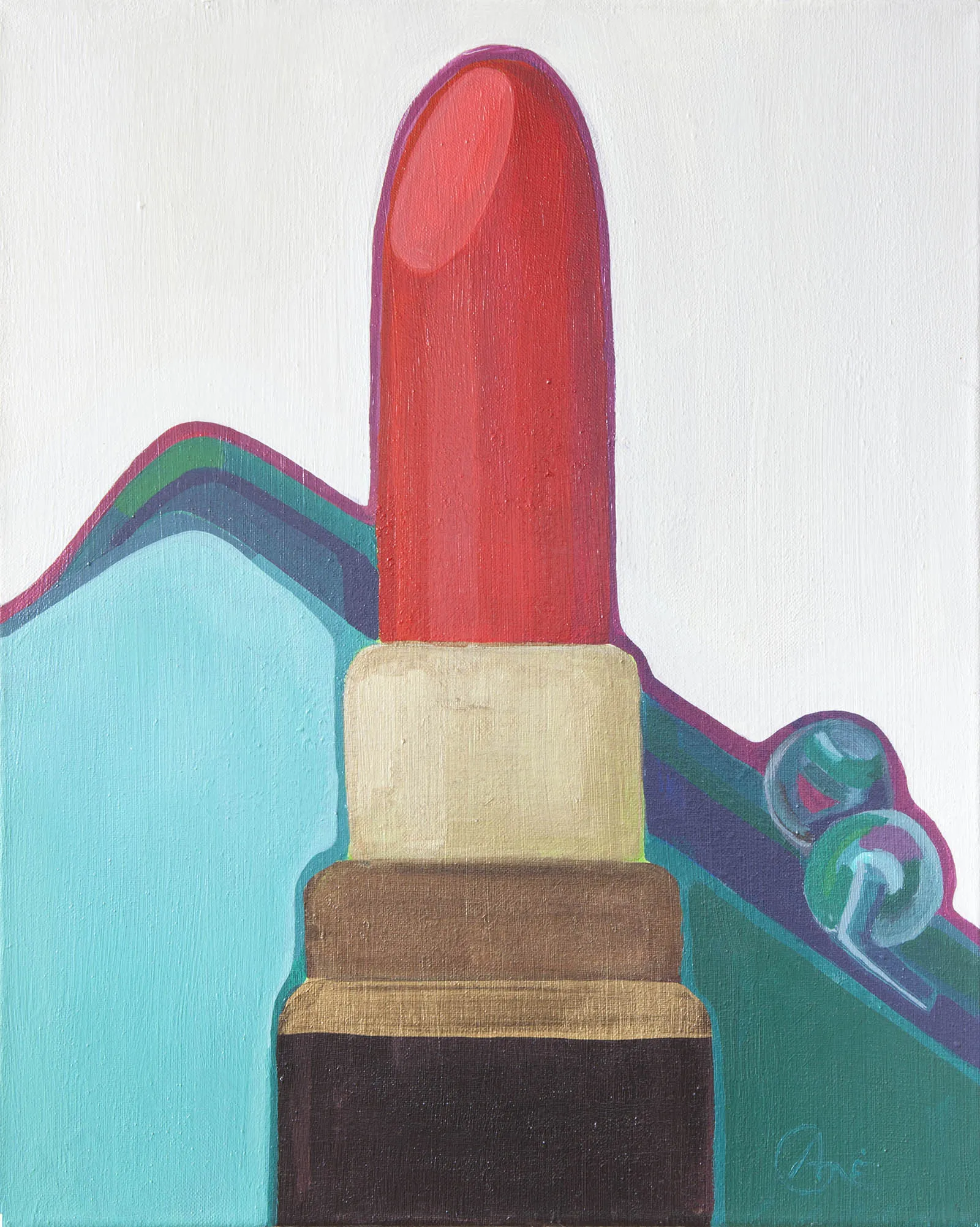 Painting Lipstick — acrylic painting by Agne Kisonaite