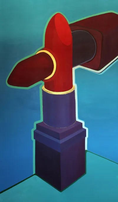 Painting Lipstick Wars — acrylic painting by Agne Kisonaite
