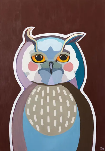 Painting Owl — acrylic painting by Agne Kisonaite