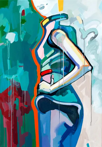 Painting 'Posture No.4' — acrylic painting by Agne Kisonaite