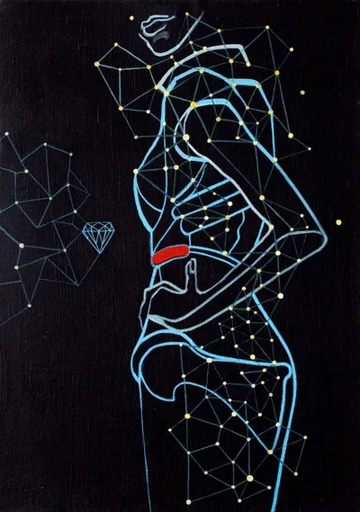 Painting 'Posture No.5' — acrylic painting by Agne Kisonaite