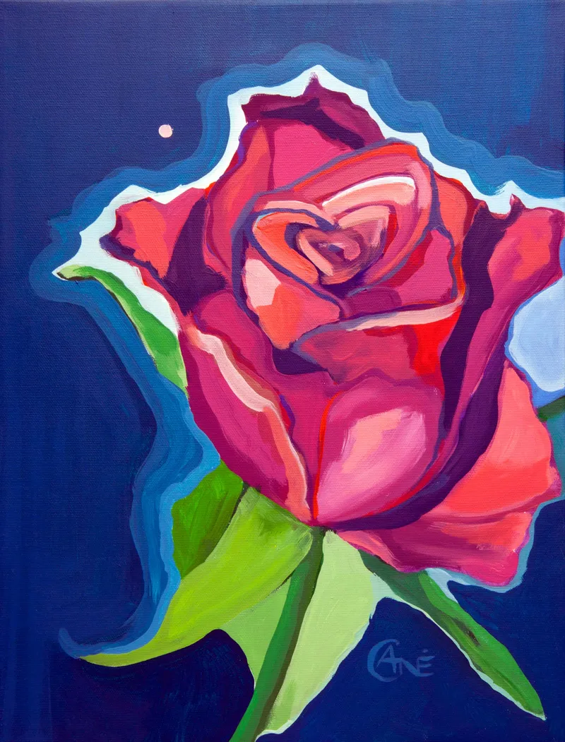 Painting Rose — acrylic painting by Agne Kisonaite