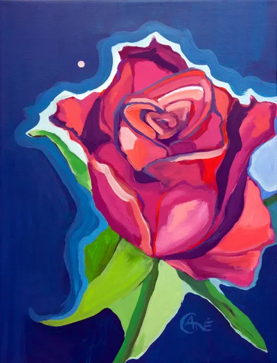 Painting Rose — acrylic painting by Agne Kisonaite