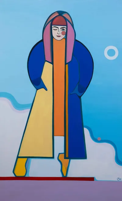 Painting Self-criticism — acrylic painting by Agne Kisonaite