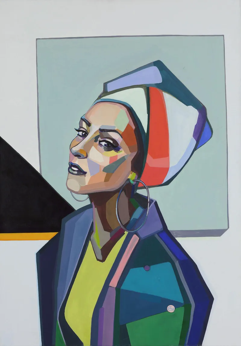 Painting Selfie — acrylic painting by Agne Kisonaite