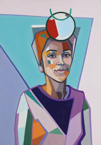 Painting Status — acrylic painting by Agne Kisonaite