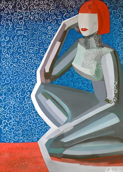 Painting Thoughts — acrylic painting by Agne Kisonaite