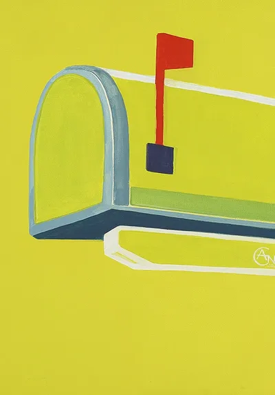 Painting Waiting — acrylic painting by Agne Kisonaite