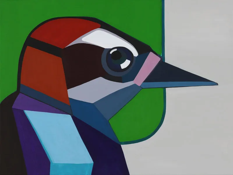 Painting Woodpecker — acrylic painting by Agne Kisonaite