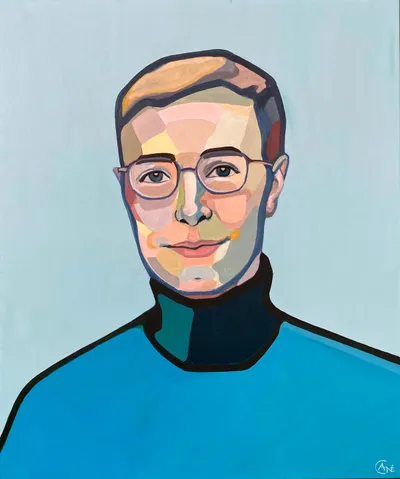 Portrait of Justas — contemporary portrait by Agne Kisonaite