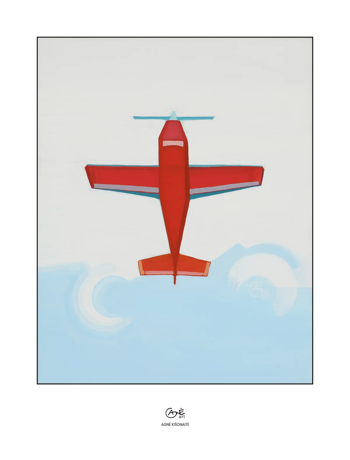 Fine art print of "Flight" by Agne Kisonaite, in a wood frame