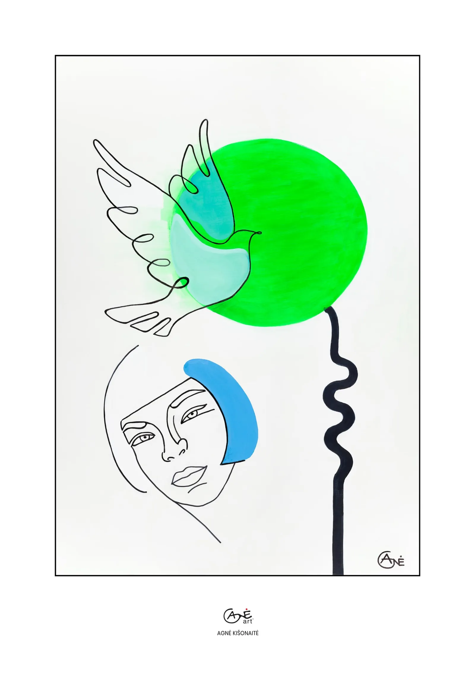 Fine art print of "Harmony Rising" by Agne Kisonaite, in a wood frame