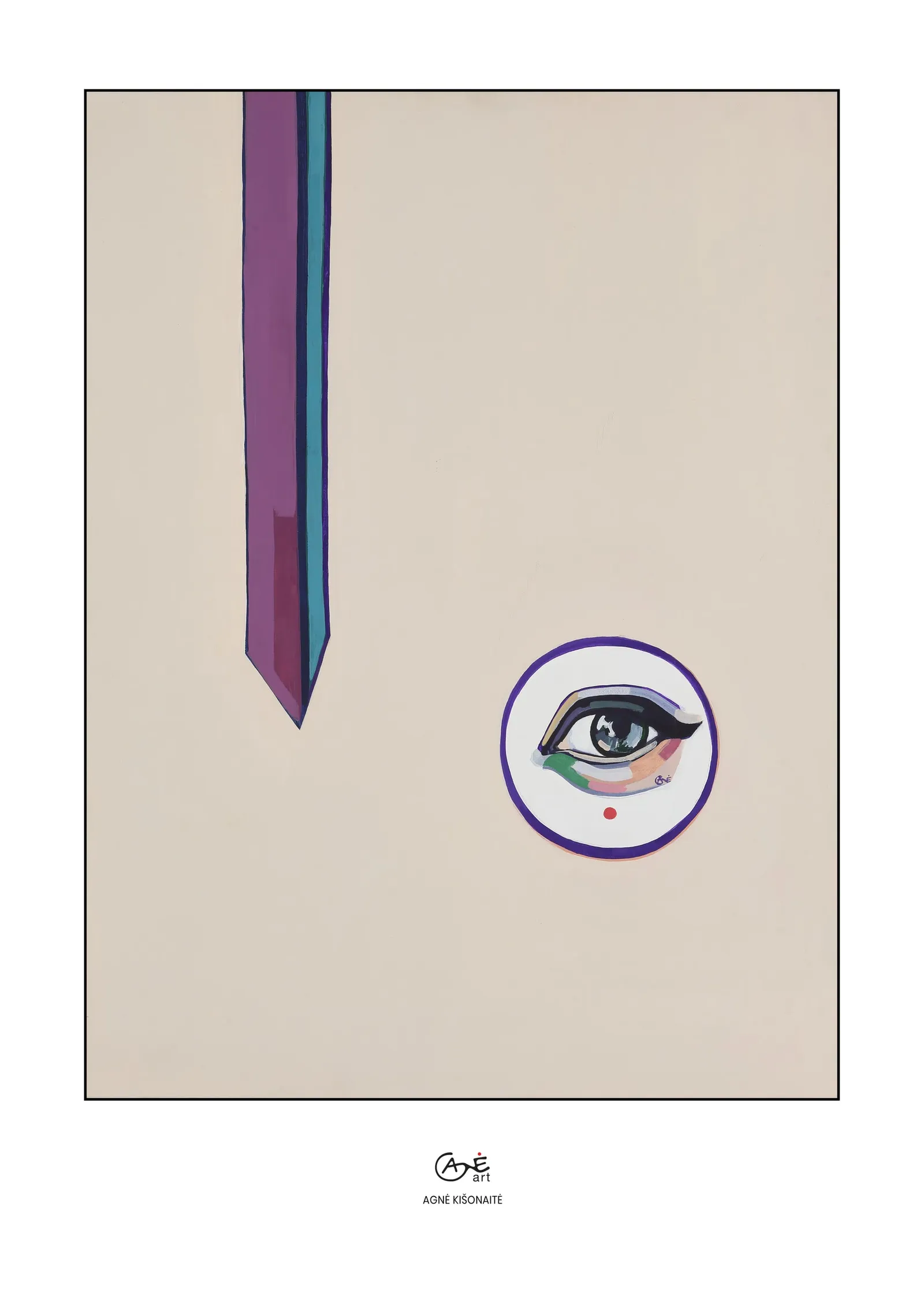 Fine art print of "Keeping an Eye" by Agne Kisonaite, in a wood frame