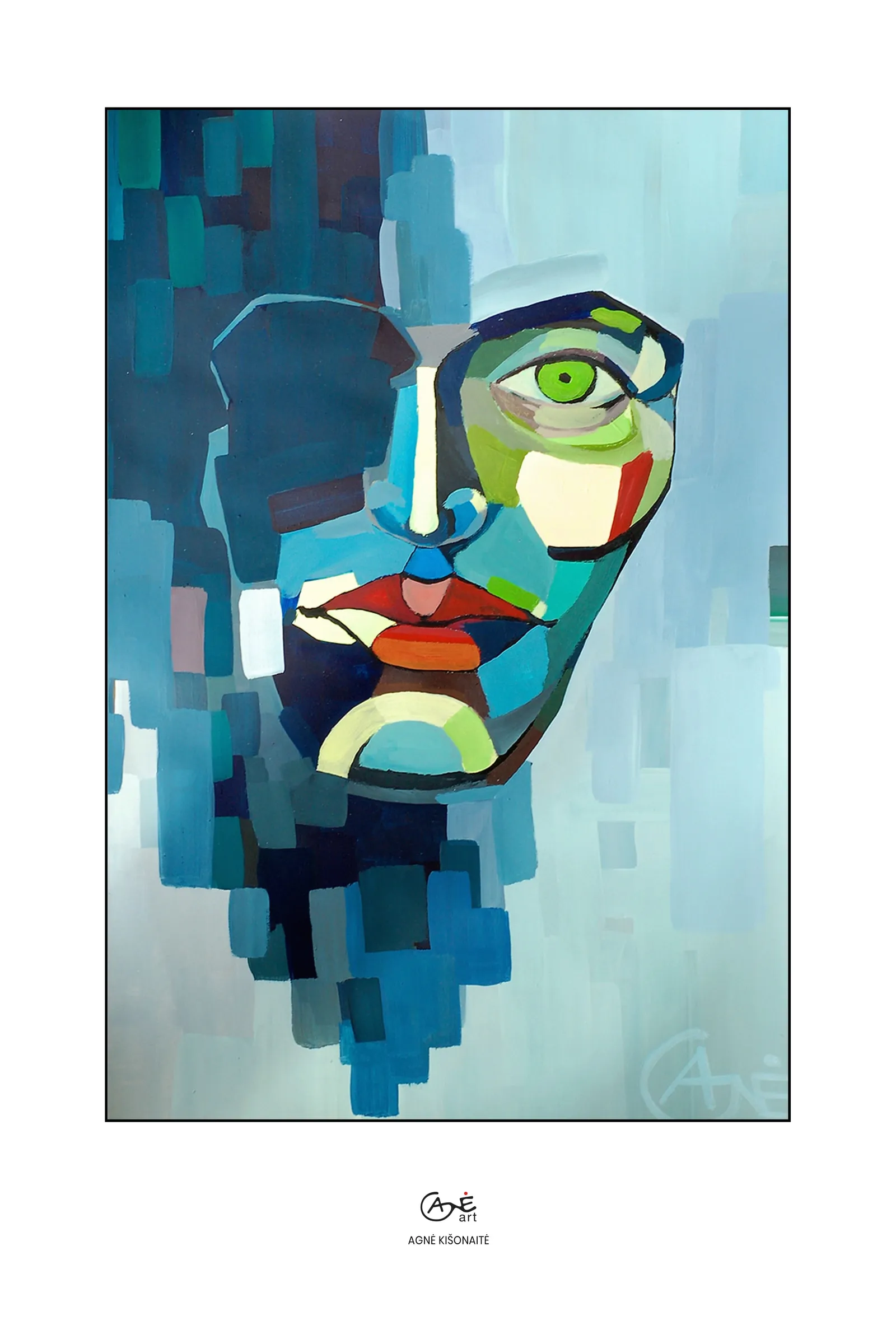 Fine art print of "Rain" by Agne Kisonaite, in a wood frame