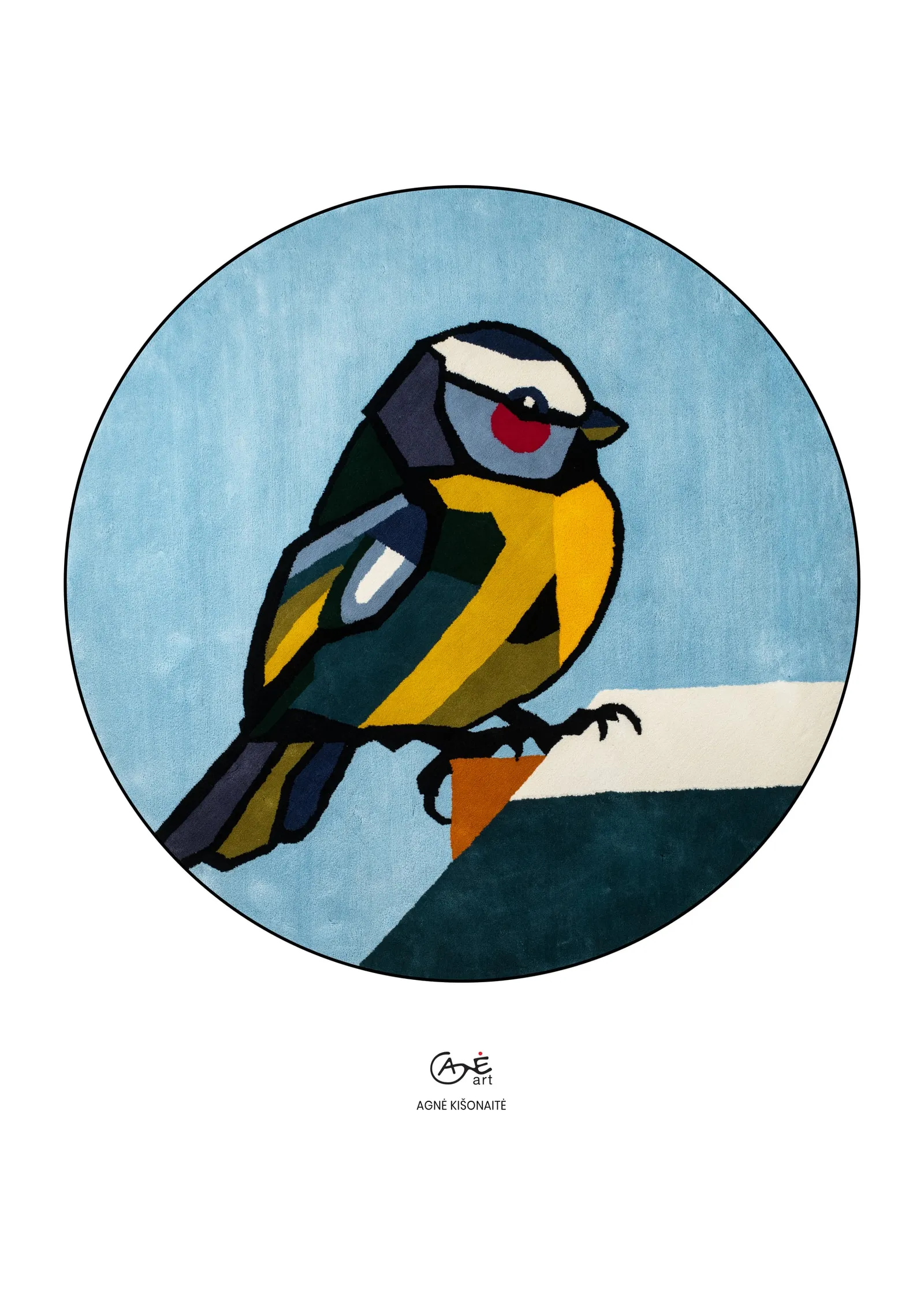 Fine art print of "Titmouse" by Agne Kisonaite, in a wood frame