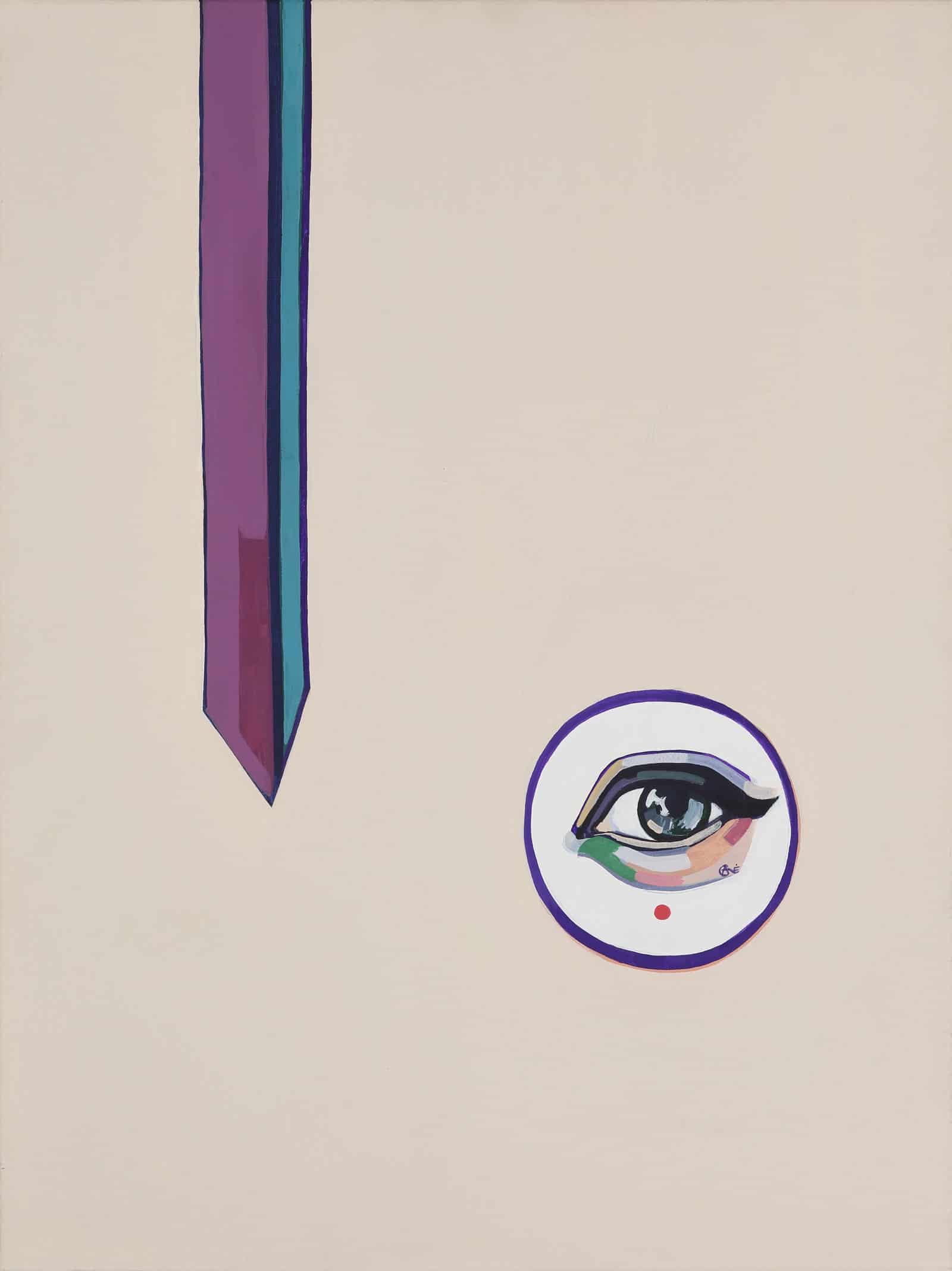 Modern acrylic painting 'Keeping an Eye'. Artist Agne Kisonaite